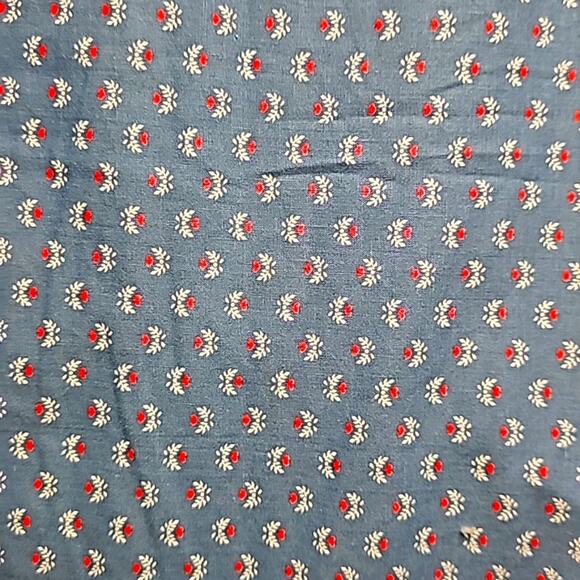 Country Blue w/ Pink and White Design Ivory Laced Edge Table Runner 52" x 16" - Picture 3 of 6